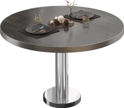Produktbild von BML | Bistro Loungetisch | Ø:H 70 x 38,5 cm | Wenge / Edelstahl | Bistro Loungetisch Gastro Tisch