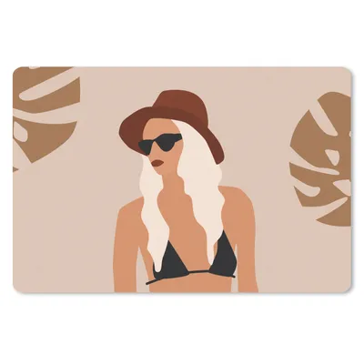 Produktbild von MuchoWow® Schreibtischunterlage Sommer - Blätter - Pastell 60x40 cm - XXL Mauspad - Großes Mauspad