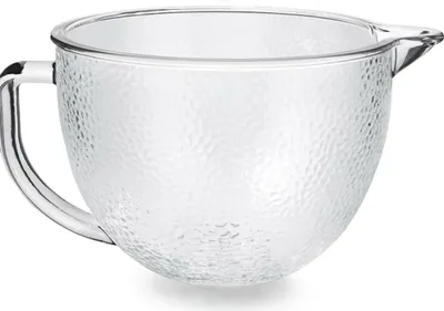 Produktbild von Für Kitchenaid 4,7 l Rührschüssel 5KSM5GB Glas,Glas-Rührschüssel-Zubehör,für KitchenAid 4,5 und 5 Quart Standmixern,Schale aus gehämmertem Glas