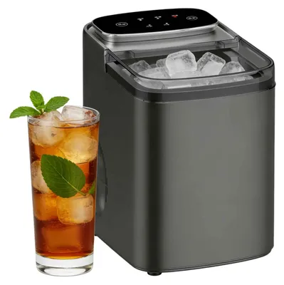 Produktbild von Zimilo Elektrischer Eiswürfelbereiter 12KG/24H, 6 Eiswürfel, Schnellproduktion 6-10 Min, 1,2L Wassertank, Selbstreinigung