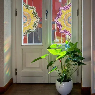 Produktbild von Vogelfreundliche Fensterfolie mit Blumenmuster selbstklebend reflektierend