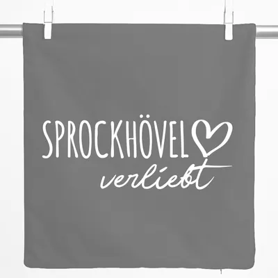 Produktbild von Huuraa Kissenbezug Sprockhövel verliebt 40x40cm Steel Grey Baumwolle Dekokissenbezug Geschenkidee