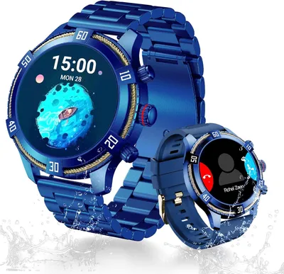 Produktbild von OHUGNA Smartwatch Herren mit Telefonfunktion, 1,43 Zoll AMOLED Display, 440 mAh Akku, 100+ Sportmodi, Fitnessuhr Android iOS