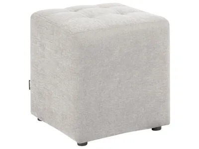 Produktbild von BELIANI Pouf Hocker Hellgrau Stoffbezug Gesteppt Quadratisch 38 x 38 cm Modern Sitzhocker für Flur Wohnzimmer Garderobe Schlafzimmer Kinderzimmer