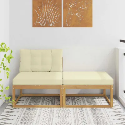 Produktbild von Möbel 2 Stück Outdoor-Fußhocker Polyester WeißGartenstühle - Gartenstühle c8584