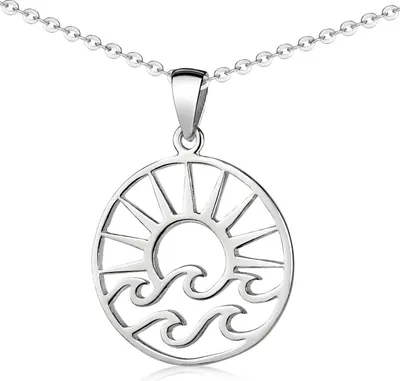Produktbild von MATERIA by Matthias Wagner Sonnenuntergang Kettenanhänger rund 925 Sterling Silber wahlweise mit Kette KA-136