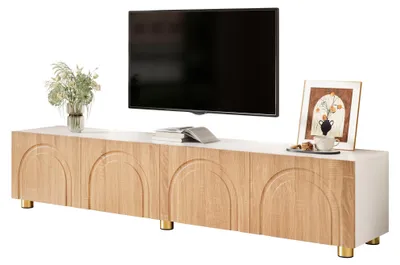 Produktbild von Lowboard / TV‑Schrank / TV‑Lowboard mit Bogenrelief, 4 Türen,