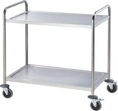 Produktbild von Servierwagen aus Edelstahl - 2 Borden - 860x540x940mm