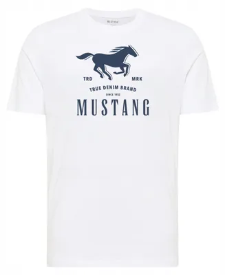 Obrázek produktu pro Mustang | Pánské tričko ve stylu Mustang, bílé, velikost 4XL