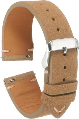 Imagen del producto de Correa de reloj de ante, 20 mm, cierre de acero inoxidable, sistema de cambio rápido, para mujer y hombre