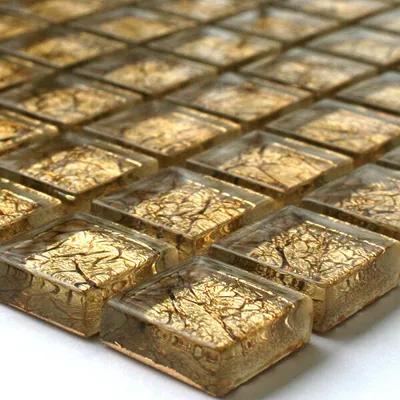 Produktbild von Glasmosaik Fliesen Saturn Gold Metall Glänzend 23
