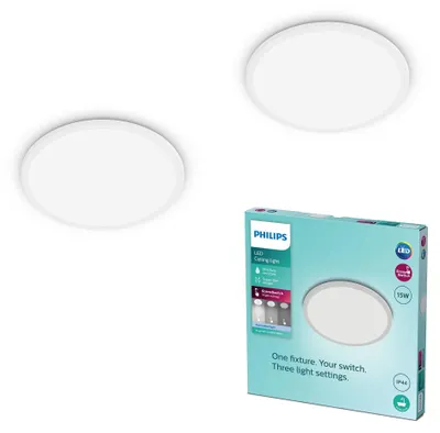 Produktbild von PHILIPS LED Badezimmer Deckenleuchte Superslim (15 W), 3 Lichteinstellungen, kal