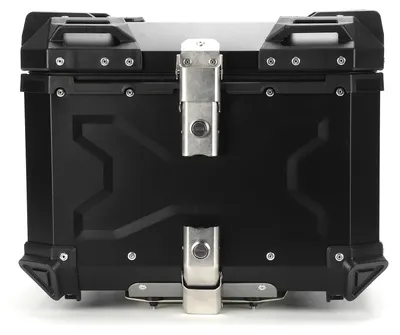 Produktbild von 45 L Motorrad-Topcase aus Aluminiumlegierung mit Lederfutter und Schnellverschluss, schwarz, Motorrad  Top Case, Motorrad Alukoffer mit 2 Schlüssel