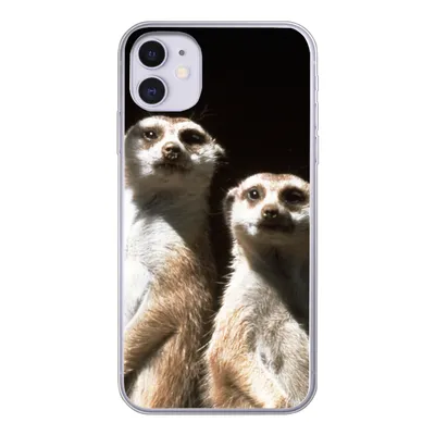 Produktbild von MuchoWow® Handyhülle Schutzhülle Hülle für iPhone 11 Schwarz - Erdmännchen - Tiere Silikon Softcase Handy Hülle - Handytasche