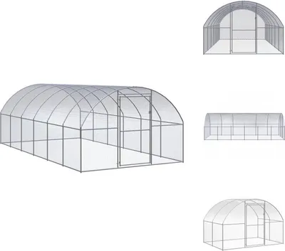 Image de vidaXL Poulailler d'extérieur 3x6x2 m Acier galvanisé - Habitats & Enclos pour petits animaux