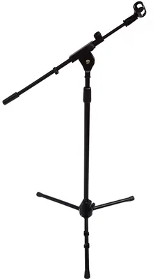 Produktbild von Mikrofonständer universal höhenverstellbar schwarz, Galgen, Klemme inklusive - geeignet für alle Mikrofone