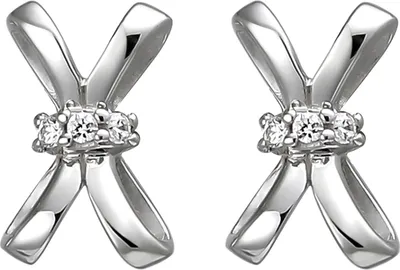 Produktbild von JOBO Ohrstecker 925 Sterling Silber 6 Zirkonia Ohrringe Silberohrringe