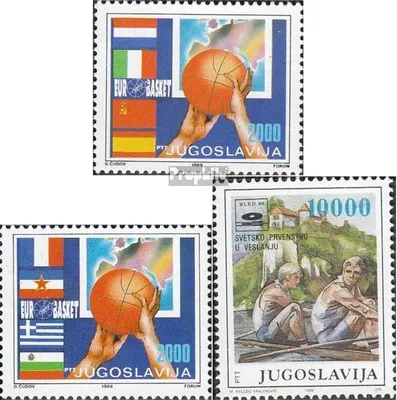 Produktbild von Briefmarken Jugoslawien 1989 Mi 2355-2356,2366 postfrisch Basketball-EM