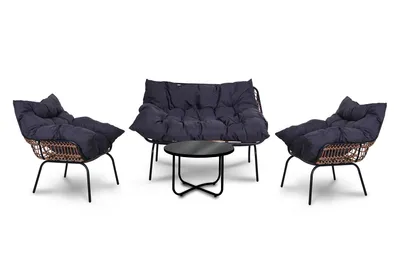 Zdjęcie produktu dla Zestaw Mebli Ogrodowych St Miguel ławka stolik fotele Zestaw Ogrodowy Wypoczynkowy