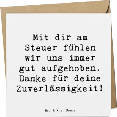 Produktbild von Mr. & Mrs. Panda Grußkarte Spruch Busfahrer Sicherheit - Weiß - Geschenk, charmant, besonders, Aufmerksamkeit, Freundlichkeit, Anerkennung, anlasskarte, Danke sagen