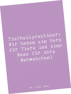 Produktbild von Mr. & Mrs. Panda Postkarte Spruch Tierheilpraktiker Herz - Lavendeltraum - Geschenk, Berufsgestaltung, Berufe, Berufsprodukte, Postkarten, Natürliche Tierheilkunde, Beruf