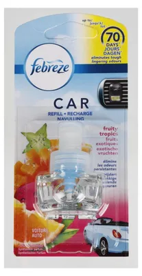 Produktbild von 6x Febreze Auto Lufterfrischer Nachfüller 7ml Fruity Tropics Duftspender Gerüche