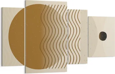 Produktbild von Bild auf Leinwand - Leinwandbild - 4 Teile - Abstraktion Geometrie Minimalismus - 120x70cm - Wand Bild - Wanddeko - Wandbilder - Leinwanddruck - Bilder - Wanddekoration - Leinwand bilder DL120x70-5043