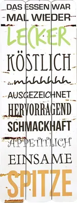 Produktbild von Dekoschild 30x80cm Wandbild Das Essen war... Spruch Holzbild Schild