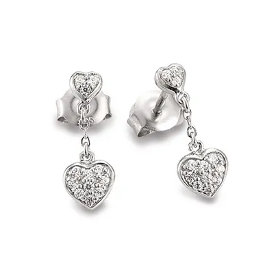 Produktbild von GOOIX 937-1206 Damen Ohrringe Herz Silber Zirkonia weiß