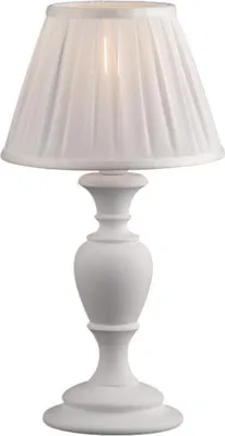 Image de Fiorenza Lampe De Table Shabby En Bois Blanc 1 Lumière Avec Abat-Jour Dm.20 H.43 D.20 Bl172-Lt-Bco