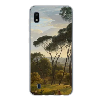 Produktbild von MuchoWow® Handyhülle Schutzhülle Hülle für Samsung Galaxy A10 Italienische Landschaft mit Zirbelkiefer - Gemälde von Hendrik Voogd Silikon Softcase Handy Hülle - Schutzhülle