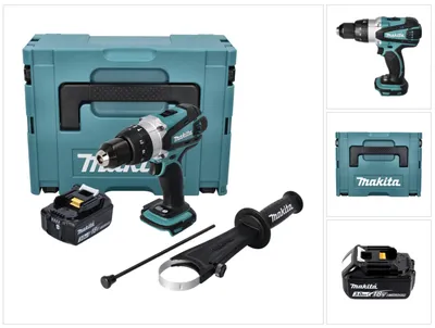Obrázok produktu pre Akumulátorová príklepová vŕtačka Makita DHP 458 F1J 18 V 91 Nm + 1x akumulátor 3,0 Ah + Makpac - bez nabíjačky