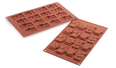 Silikonform Wintermotiv, braun, 1 x 17,5 x 31,5 cm