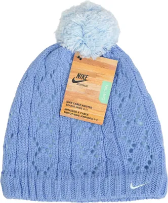 Produktbild von Nike Kinder Mütze 3-7 Jahre M / L Blau Strick Fleece Winter Wintermütze Beanie