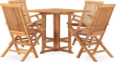 Produktbild von vidaXL 5-tlg. Garten-Essgruppe Klappbar Massivholz Teak