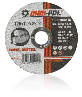 Obrázek produktu pro MAR-POL Kotouč řezný na ocel, nerez, 125x1,2x22,2mm M08115