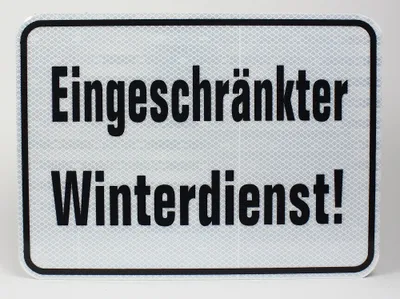 Produktbild von Aluminium Schild reflektierend Eingeschränkter Winterdienst 33x24 cm Stärke 2mm