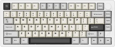 Produktbild von X86 Kabellose Mechanische Gaming-Tastatur, 75% Layout, RGB, Hot-Swap, CNC-Aluminium, BT/2,4G/USB-C für Mac/Win – Vollaluminium-Tastatur, hellweiß