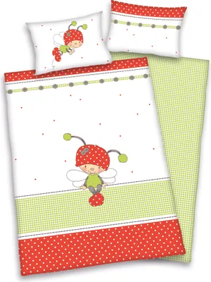 Produktbild von Renforcé-Bettwäsche Lara Käferchen 100 x 135/60 x 40 cm Stand.-Var.