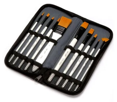 Produktbild von 10 Nylon-Aquarellpinsel, Pinsel-Set für Künstler