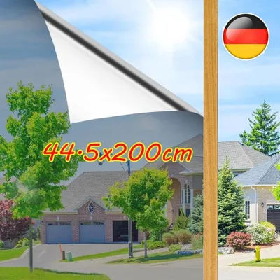 Produktbild von Sonnenschutzfolie 44x200cm PREMIUM Spiegelfolie Hitzeschutz Fensterfolie Silber