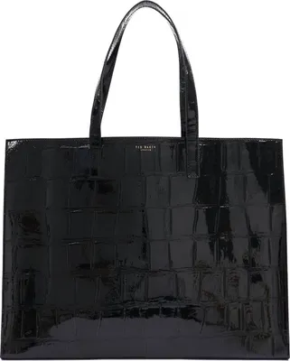 Produktbild von Ted Baker Shopper Schultertasche Vivvien Croc Effect Icon Bag Black schwarz