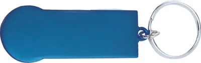Produktbild von Metall-Schlüsselanhänger mit Einkaufschip / Farbe: blau