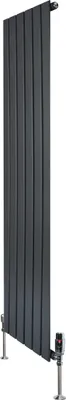 Imagen del producto de Radiadores planos y válvulas – 1600 mm x 420 mm – Gris antracita