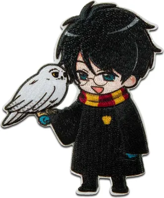 Obrázek produktu pro Harry Potter © With Owl Hedwig Snowy Owl - nášivka, nažehlovací, nažehlovací obrázek, nášivka, nášivka, velikost: 7,5 x 6 cm