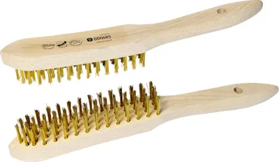Produktbild von Dönges Dönges Handdrahtbürste, glatter, vermessinkter Stahldraht, 3 Reihen