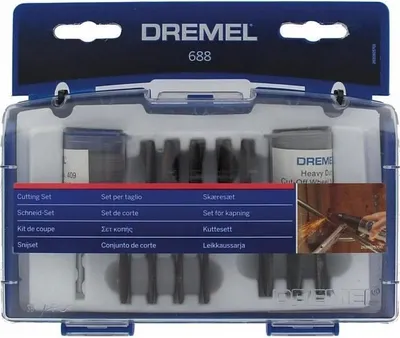Produktbild von DREMEL 688 Zubehör-Set, 69-teilig, 68 Trennscheiben, Praktischer Koffer