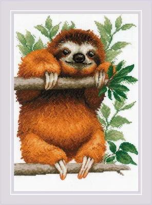 Produktbild von Riolis Kreuzstich Stickpackung "Faultier", Zählmuster, 21x30cm