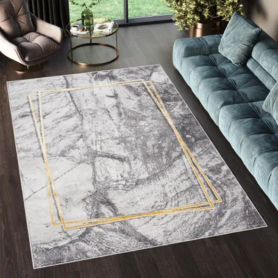 Immagine prodotto di Tappeto Tapiso SHINE Design moderno e vintage Grigio Oro OEKO-TEX 300 x 400 cm