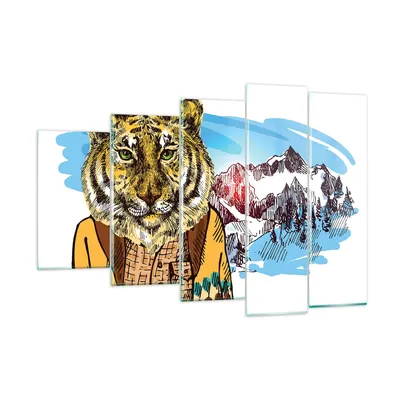 Produktbild von Bilder auf glas - Tiger in den Bergen Kinder Tierwelt - 150x100cm - Glasbilder - Wandbilder - Kunstdruck - Wanddekoration aus Glas - Glas Bilder - Wandbild auf Glas - GEG150x100-3210